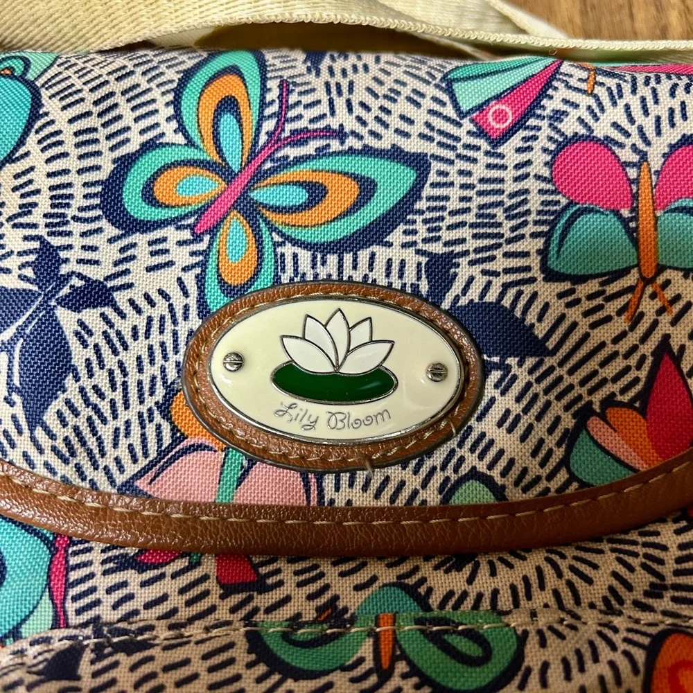 Lily Bloom Printed‎ Crossbody with Lotus Emblem